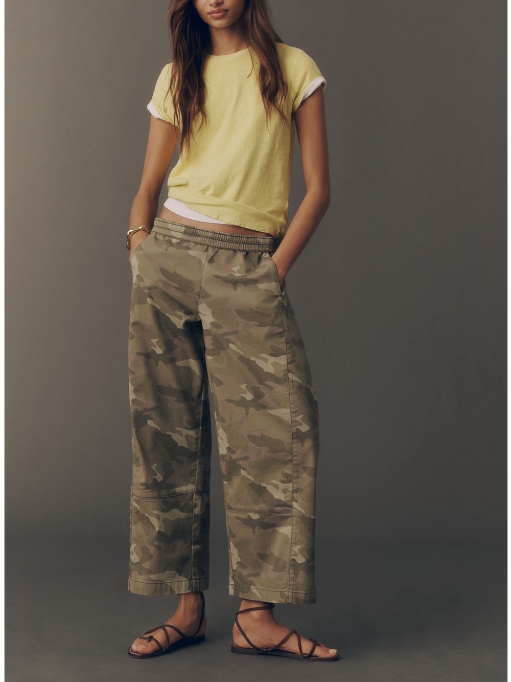 Pilcro Lizzie Camo Cargo Pants - Olive Camo